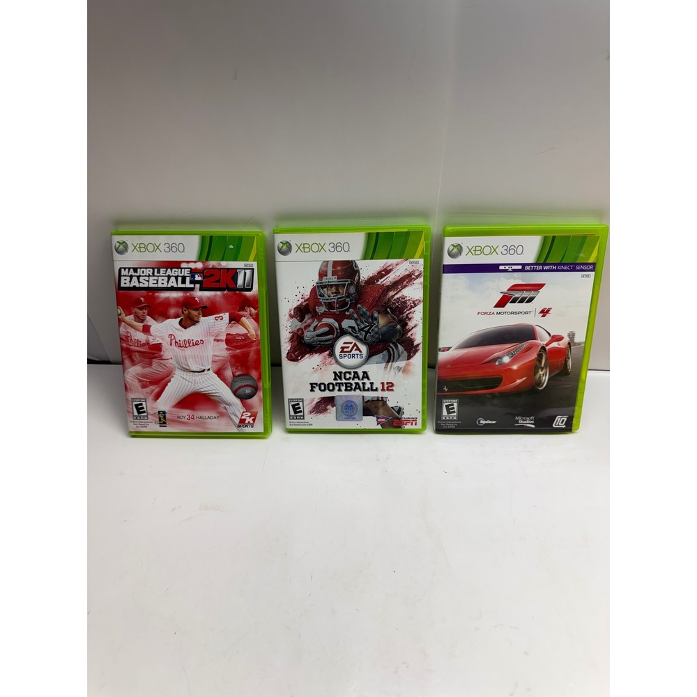 Xbox 360 Game Lot NCAA Football 12 MLB 2K11 Forza Motorsport 4 Sports Bundle